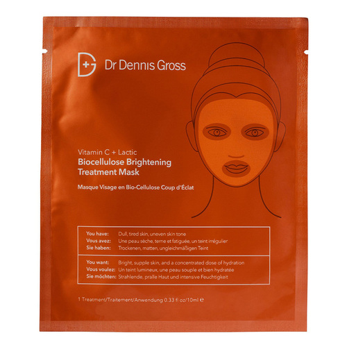 Dr Dennis Gross Vitamin C + Lactic Biocellulose Brightening Treatment Mask, 1 sheet