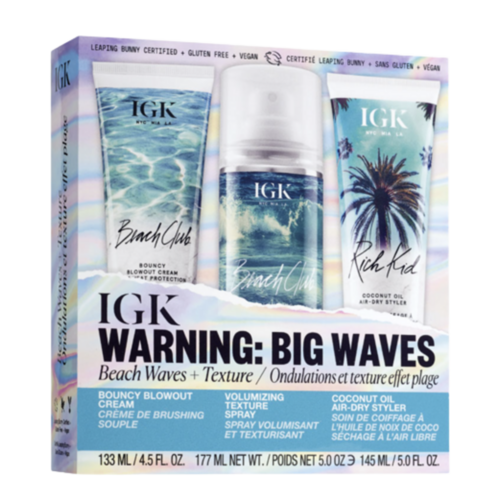 IGK Hair Warning Big Waves, 1 set IGK Hair Warning Big Waves on white background