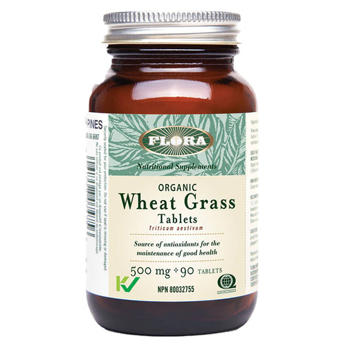 Flora Wheat Grass 500 mg on white background
