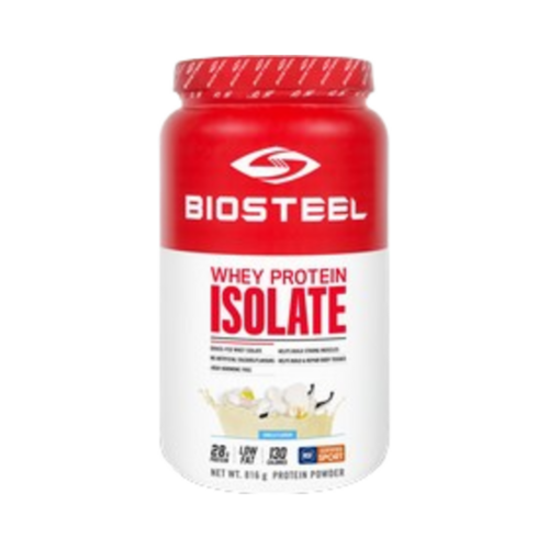 BioSteel Whey Protein Isolate Vanilla on white background