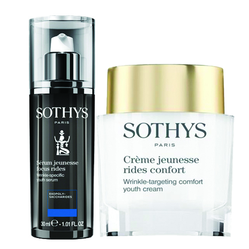Sothys Wrinkle-Targeting Comfort Youth Cream + Wrinkle Specific Youth Serum Duo, 1 set Sothys Wrinkle-Targeting Comfort Youth Cream + Wrinkle Specific Youth Serum Duo on white background