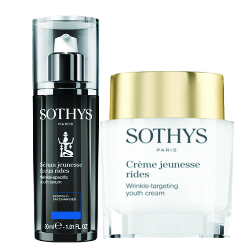 Sothys Wrinkle-Targeting Youth Cream + Wrinkle Specific Youth Serum Duo on white background