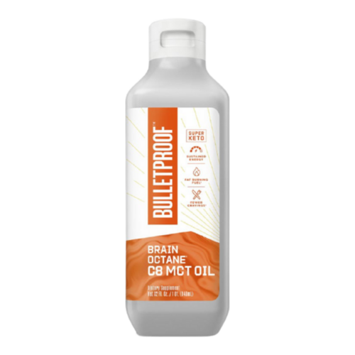 Bulletproof Brain Octane C8 MCT Oil, 946ml/32 fl oz Bulletproof Brain Octane C8 MCT Oil (formerly known as XCT Oil) on white background