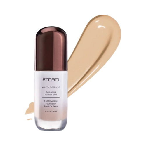 Emani Youth Defense Foundation - Medium Light, 35ml/1.18 fl oz Emani Youth Defense Foundation - Light on white background