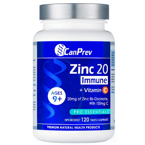 CanPrev Zinc 20 Immune + Vitamin C, 120 pieces