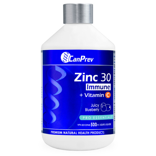 CanPrev Zinc 30 Immune + Vitamin C - Liquid, 500ml/16.91 fl oz