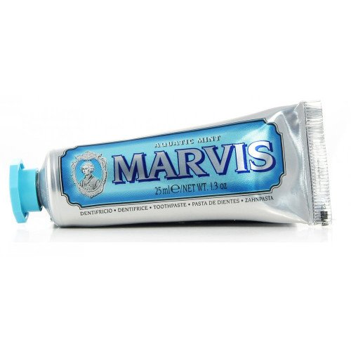 Marvis Toothpaste - Whitening Mint (Travel), 25ml/0.8 fl oz Marvis Toothpaste - Amarelli Licorice Mint (Travel) on white background