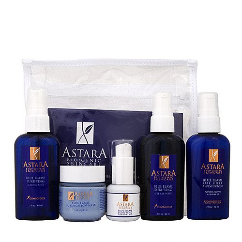Astara Basic Care Kit-Blue Flame Oily/Blemished Prone Skin Astara Basic Care Kit-Blue Flame Oily/Blemished Prone Skin on white background