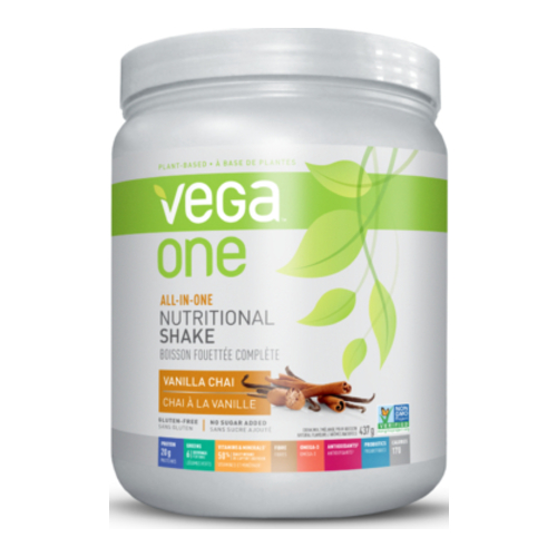 Vega All in One Nutritional Shake (Small) - Mocha, 416g/14.7 oz Vega One All-In-One Nutritional Shake (Small) - French Vanilla on white background