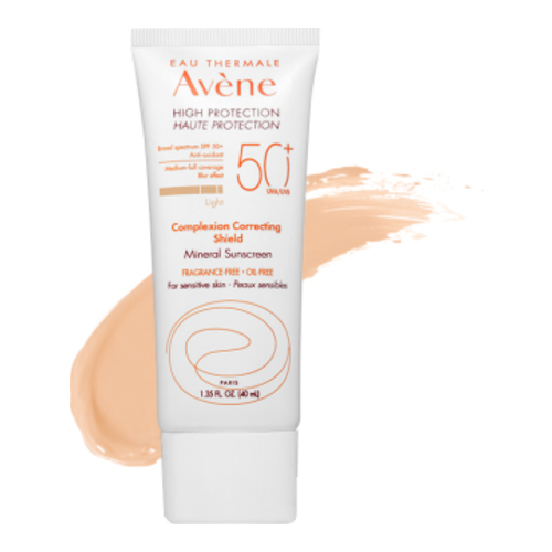 Avene Complexion Correcting Shield SPF 50+ - Dark, 40ml/1.4 fl oz Avene Complexion Correcting Shield SPF 50+ - Light on white background
