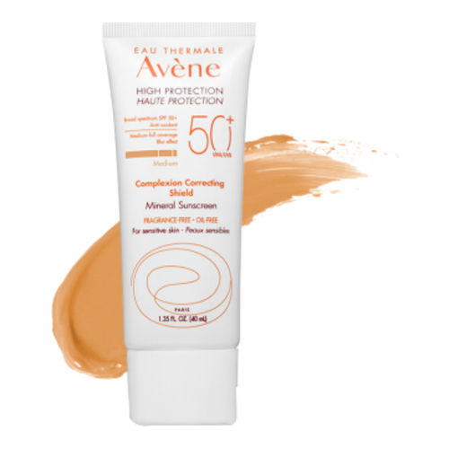 Avene Complexion Correcting Shield SPF 50+ - Dark, 40ml/1.4 fl oz Avene Complexion Correcting Shield SPF 50+ - Light on white background