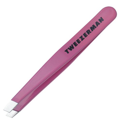 Tweezerman Mini Slant Tweezer - Flamingo, 1 piece Tweezerman Mini Slant Tweezer - Bahama Blue on white background