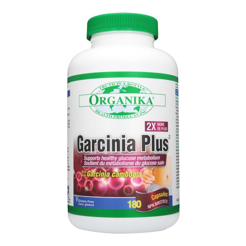 Organika Garcinia Plus, 180 capsules Organika Garcinia Plus on white background