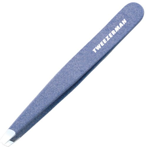 Tweezerman Slant Tweezers - Leopard Print, 1 piece Tweezerman Slant Tweezer - Blue Jewel on white background