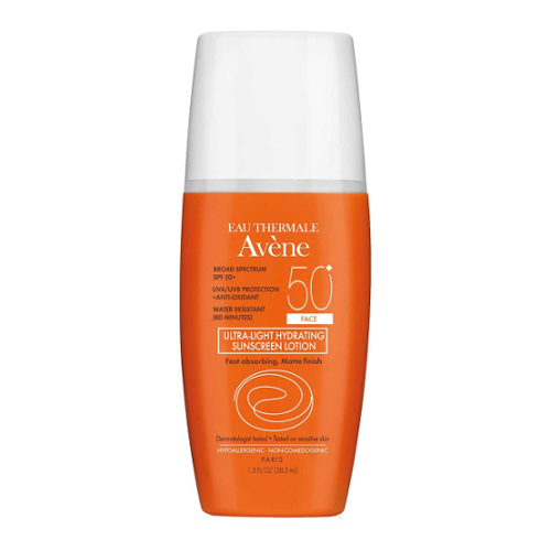 Avene Ultra-Light Hydrating Sunscreen Lotion SPF 50+ Face on white background
