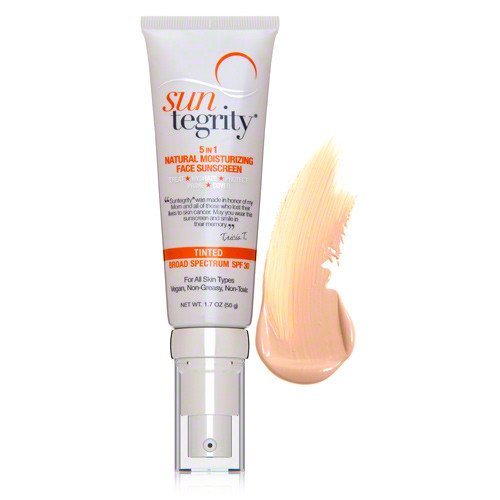 Suntegrity 5 in 1 Natural Moisturizing Face Sunscreen SPF 30, Tinted - Light on white background