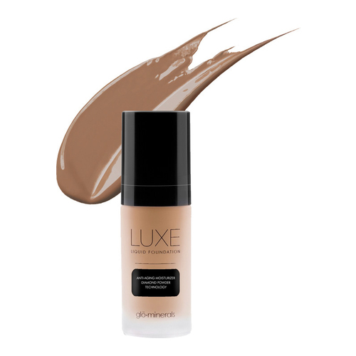 gloMinerals Luxe Liquid Foundation - Porcelain, 30ml/1 fl oz gloMinerals Luxe Liquid Foundation - Almond on white background