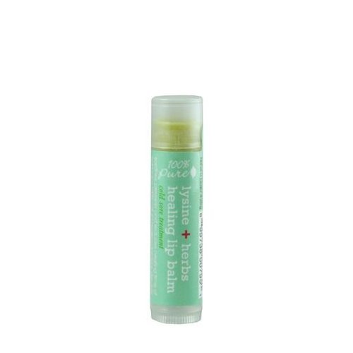 100% Pure Organic Lysine + Herbs Lip Balm, Stick, 4.25g/0.15 oz 100% Pure Organic Lysine + Herbs Lip Balm, Stick on white background