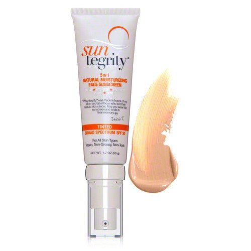 Suntegrity 5 in 1 Natural Moisturizing Face Sunscreen SPF 30, Tinted - Light on white background
