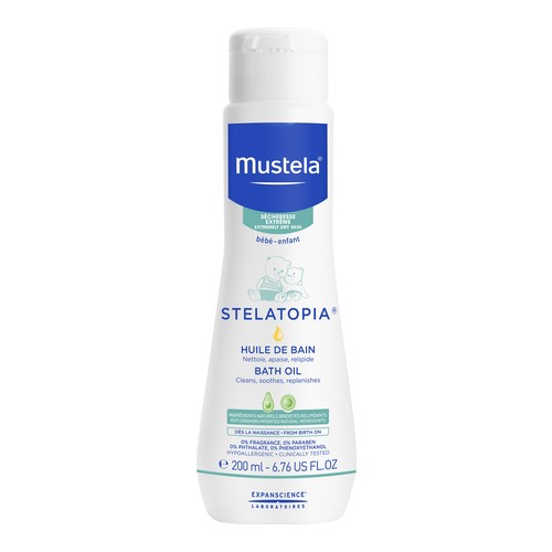 Mustela Stelatopia Bath Oil, 200ml/6.76 fl oz Mustela Stelatopia Bath Oil on white background