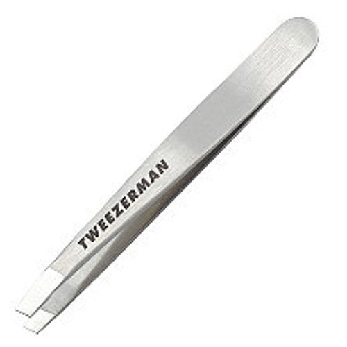 Tweezerman Mini Slant Tweezer - Flamingo, 1 piece Tweezerman Mini Slant Tweezer - Bahama Blue on white background