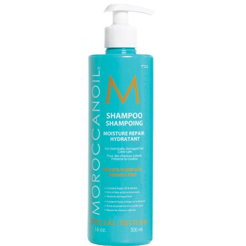 Moroccanoil Moisture Repair Shampoo on white background