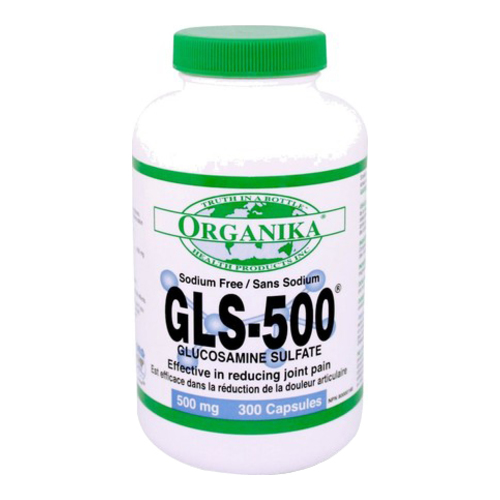 Organika GLS-500 Glucosamine Sulfate Complex, 500 x 500mg/7.5 grain Organika GLS-500 Glucosamine Sulfate Complex on white background