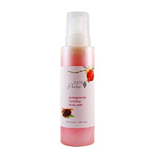 100% Pure Organic Strawberry Body Wash, 502ml/17 fl oz 100% Pure Organic Blood Orange Body Wash on white background