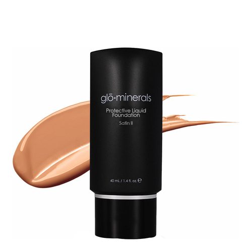 gloMinerals Protective Liquid Foundation Satin II - Honey, 40ml/1.4 fl oz gloMinerals Protective Liquid Foundation Satin II - Beige on white background
