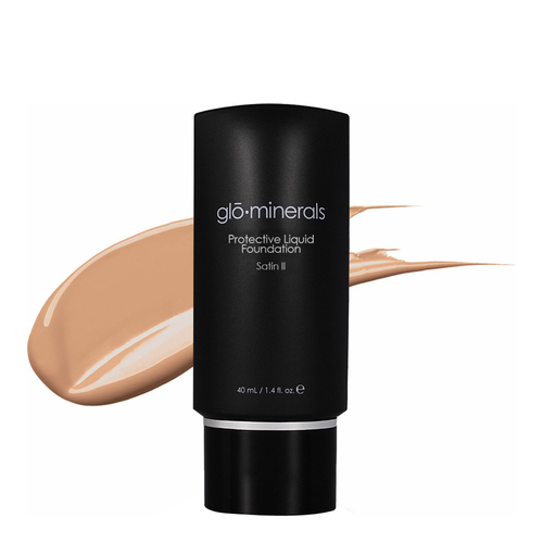 gloMinerals Protective Liquid Foundation Satin II - Honey, 40ml/1.4 fl oz gloMinerals Protective Liquid Foundation Satin II - Beige on white background