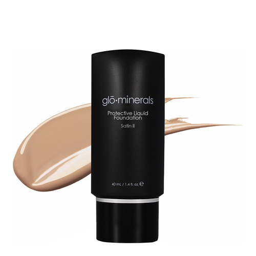 gloMinerals Protective Liquid Foundation Satin II - Honey, 40ml/1.4 fl oz gloMinerals Protective Liquid Foundation Satin II - Beige on white background