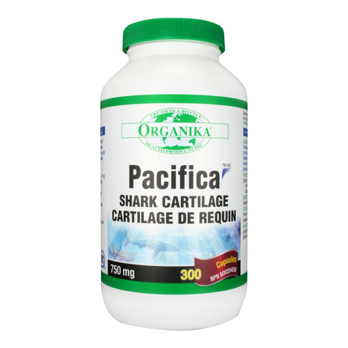 Organika Pacifica Shark Cartilage, 180 x 750mg/11.3 grain Organika Pacifica Shark Cartilage on white background