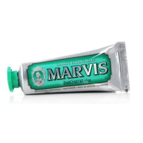 Marvis Toothpaste - Whitening Mint (Travel), 25ml/0.8 fl oz Marvis Toothpaste - Amarelli Licorice Mint (Travel) on white background