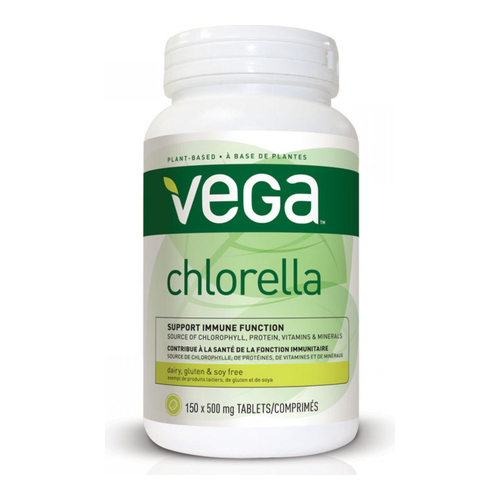 Vega Chlorella - Tablets 150 x 500 mg, 150 tablets Vega Chlorella - Tablets 150 x 500 mg on white background